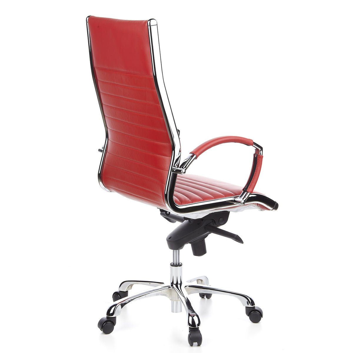 hjh OFFICE Bürostuhl Chefsessel Stuhl PARMA 20 Leder rot chrom SIEHE TEXT/FOTO - 4260182538555