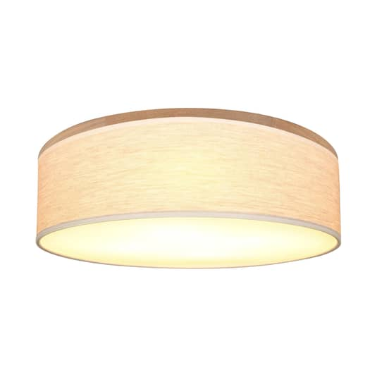 Euluna Deckenlampe Deckenlampe Lampe Leuchte Canvas beige Ø 48cm Höhe 16 cm E27