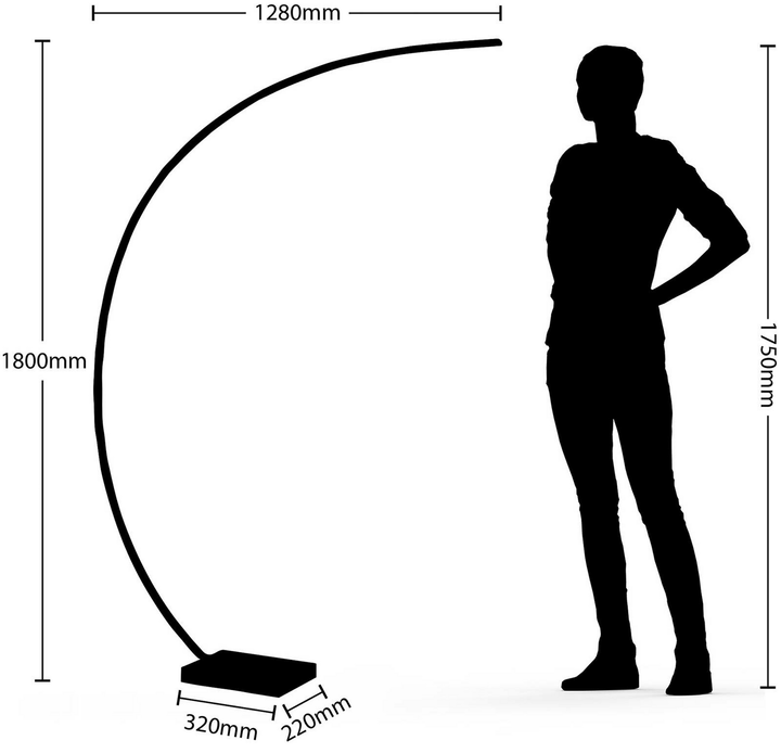 Lindby Kendra LED-Bogenstehleuchte Stehlampe Standleuchte Stehleuchte Lampe w834
