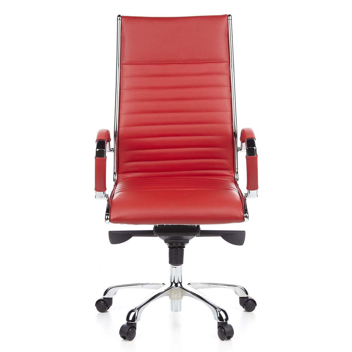 hjh OFFICE Bürostuhl Chefsessel Stuhl PARMA 20 Leder rot chrom SIEHE TEXT/FOTO - 4260182538555