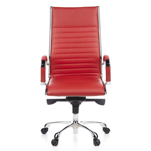 B-Ware hjh OFFICE Bürostuhl Chefsessel Stuhl PARMA 20 Leder rot chrom SIEHE TEXT/FOTO