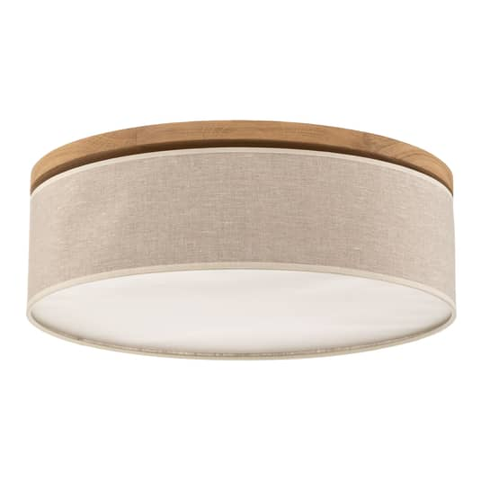 Euluna Deckenlampe Deckenlampe Lampe Leuchte Canvas beige Ø 48cm Höhe 16 cm