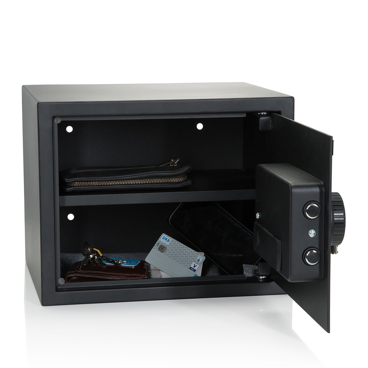 hjh OFFICE Safe Tresor SAFE COMPACT elektronisch Geldsafe LCD Display schwarz - 4064323013006