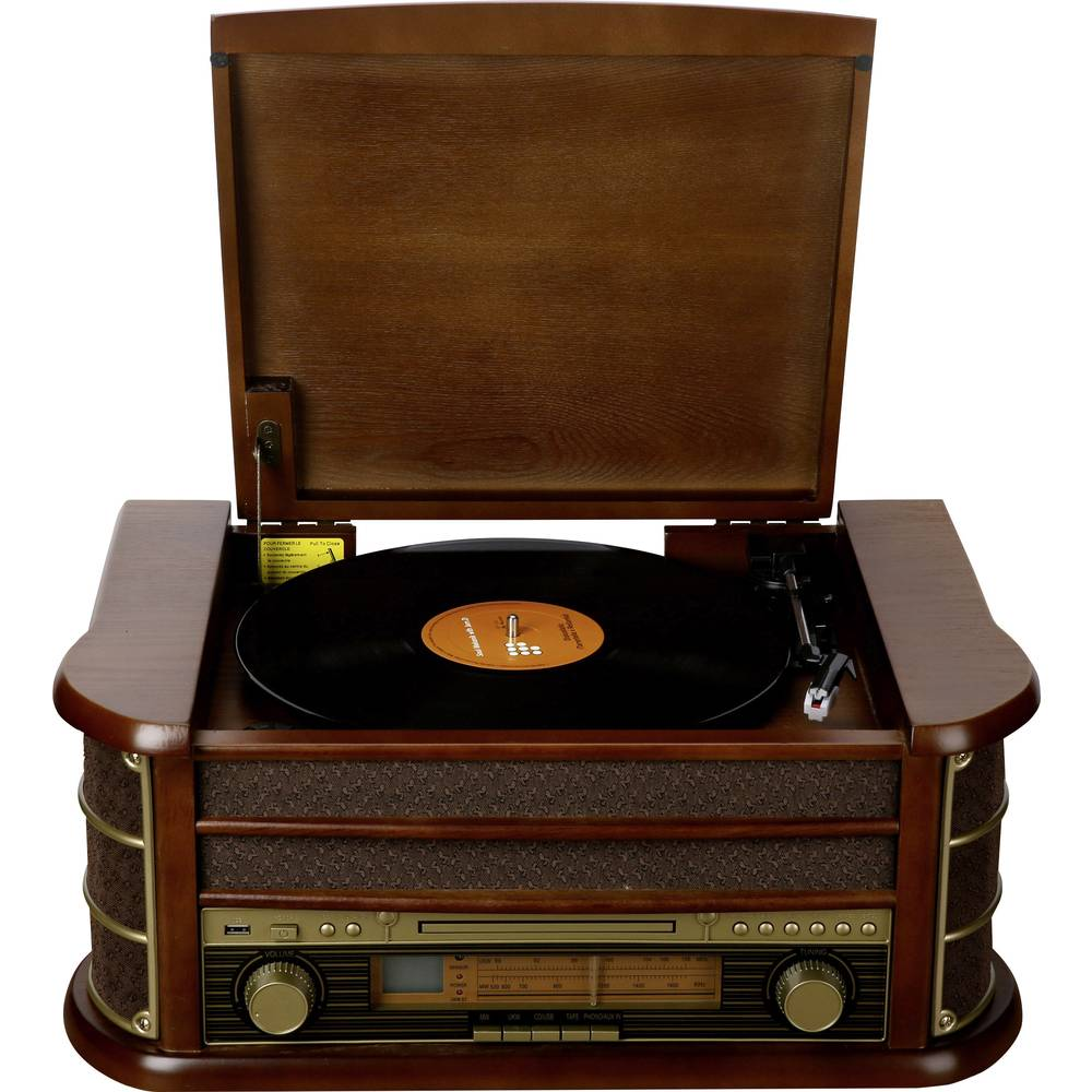 Denver MCR-50 USB-Plattenspieler Holz USB-Slot für MP3-Wiedergabe DEFEKTWARE