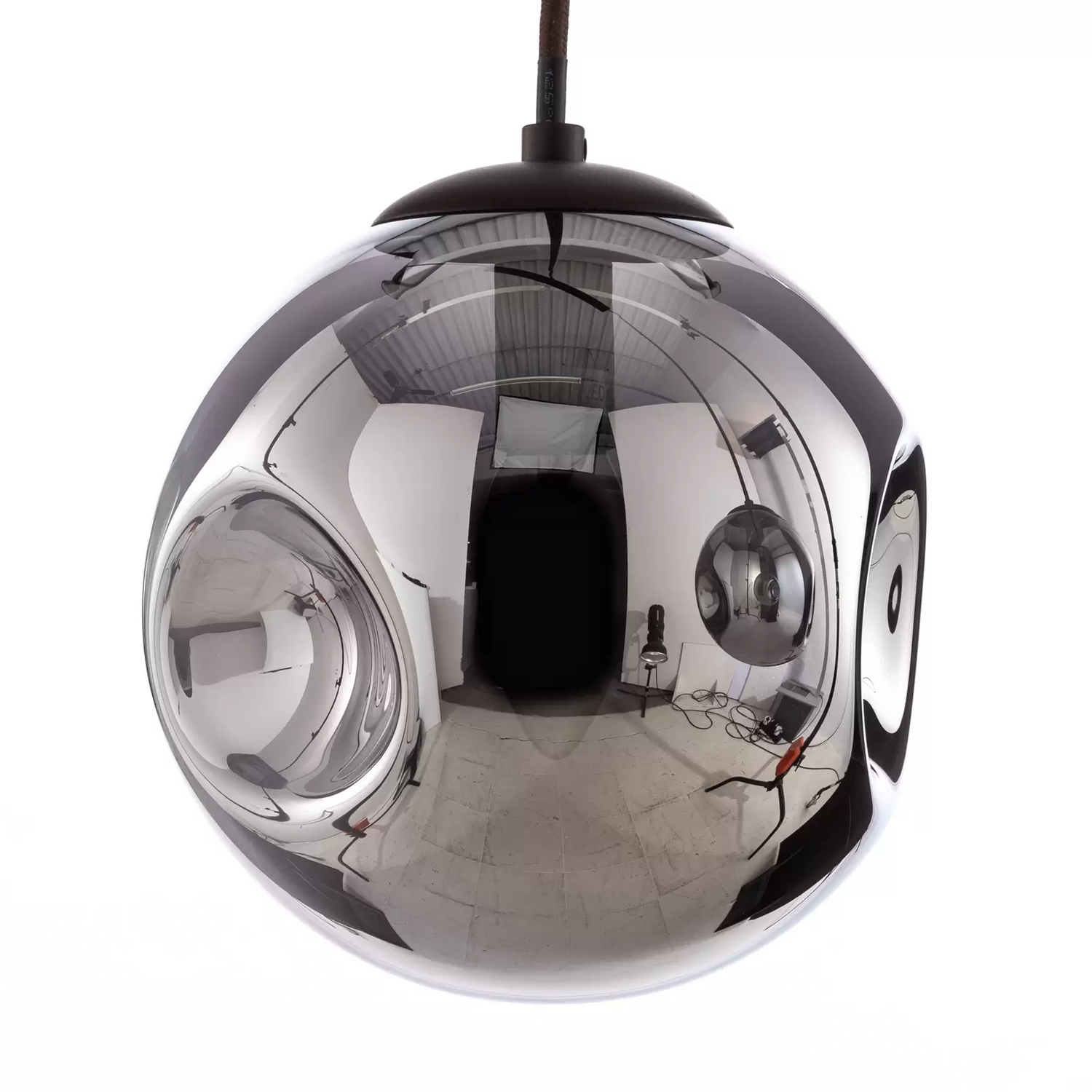 B-Ware Lindby Hängeleuchte Valentina Glas Rauchgrau Rund Hängelampe Lampe Leuchte S965