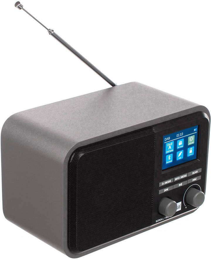 Dual DAB 51 DAB+ Tischradio AUX Bluetooth DAB+ SD UKW USB 20 Speicher Grau