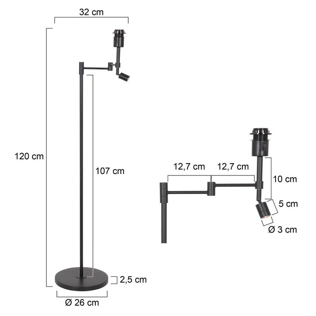 Steinhauer Stang Stehleuchte ohne Schirm Stehlampe Leuchte Lampe Standlampe