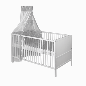 B-Ware Amal Ii Komplettbett Upsala Mit Voile Himmel Kinderbett Babybett Bett Gitterbett