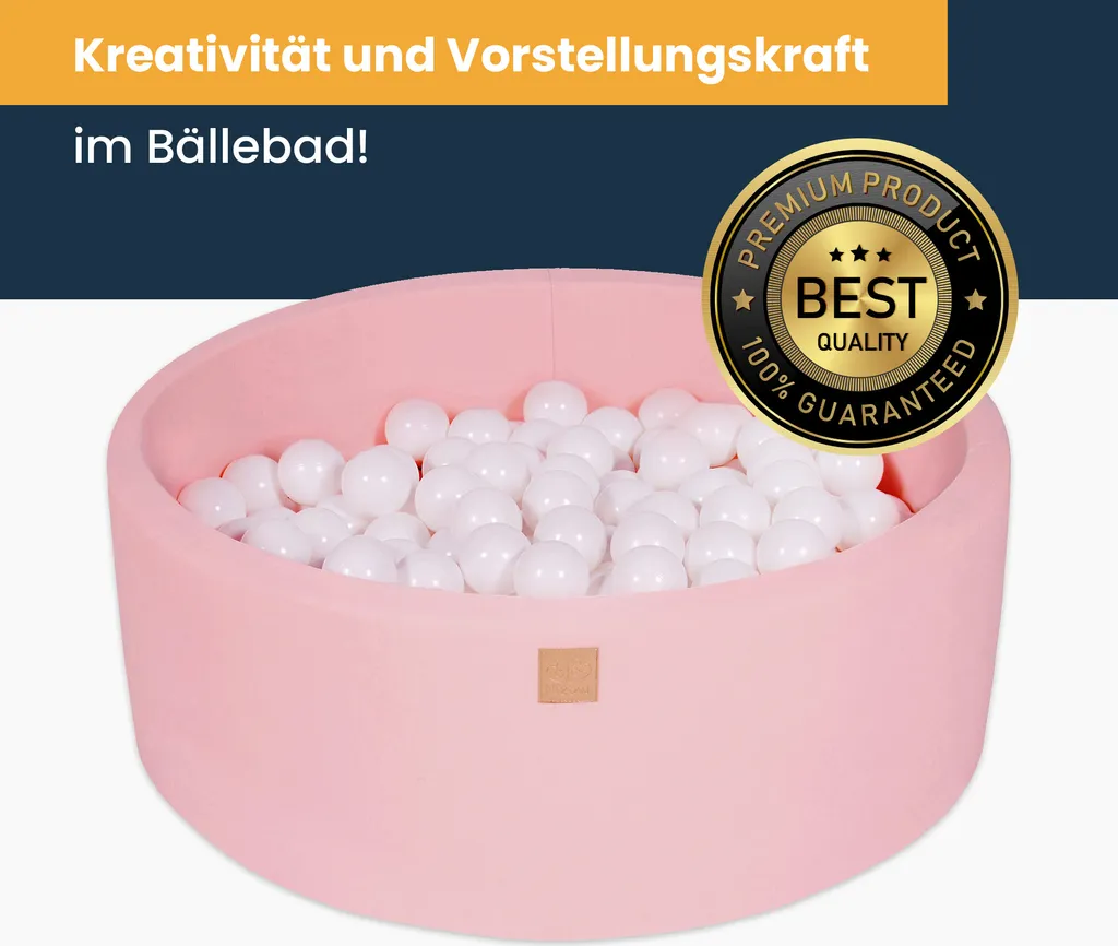 Meow Baby Bällebad Spielpool Kugelbad Rund 90x30cm Bälle Weiß Perlmutt Ball Bälle B-Ware - 5900168329607