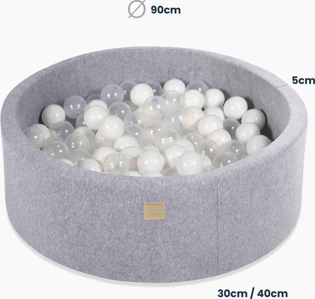 Meow Baby Bällebad Spielpool Kugelbad Rund 90x30cm Bälle Weiß Perlmutt Ball Bälle B-Ware - 5900168329607