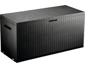 B-Ware Aufbewahrungsbox Truhe Nizza 360l Anthrazit 120x52x60cm Rollen