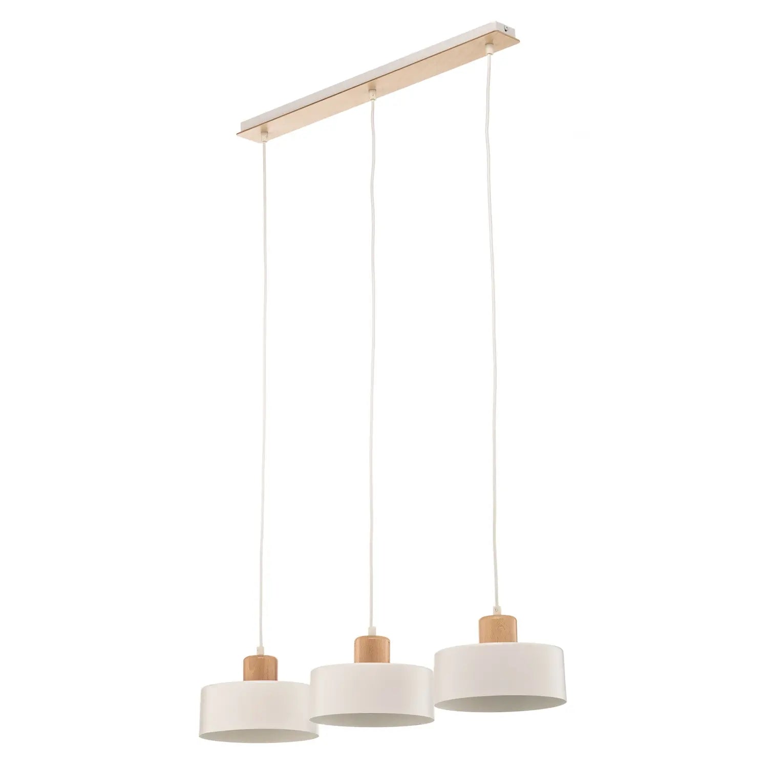 B-Ware Pendelleuchte Hängeleuchte Tako Weiß 3 Flammig Stahl Holz Esszimmer E27 Led - 59017389198