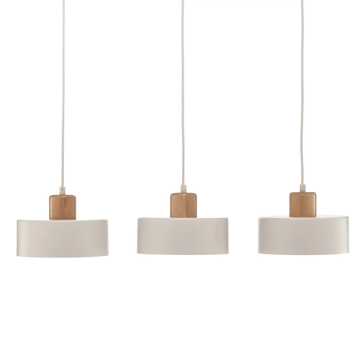 B-Ware Pendelleuchte Hängeleuchte Tako Weiß 3 Flammig Stahl Holz Esszimmer E27 Led - 59017389198