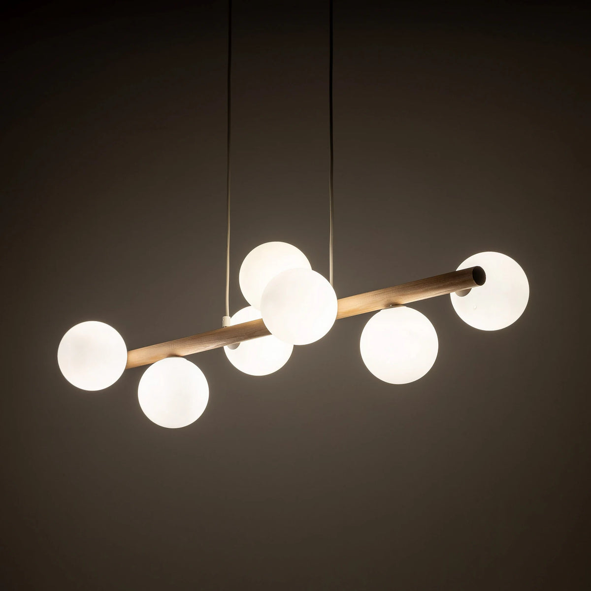 TK Lighting Hängeleuchte Pendelleuchte Estera Opalglas Holz siebenflammig weiß - 5901780574543