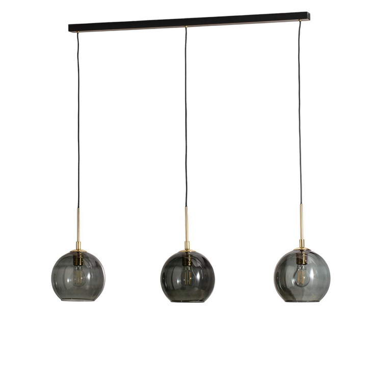 Argon Hängelampe Dulce, Rauchgrau/Schwarz, Glas, 3 Flammig B-Ware - 5902553237948