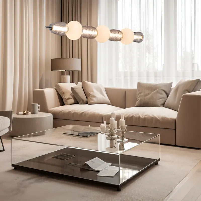 B-Ware Milagro Hängeleuchte Pendelleuchte Led Caro Glas Grau Transparent Opal 110 Cm - 5902693803669