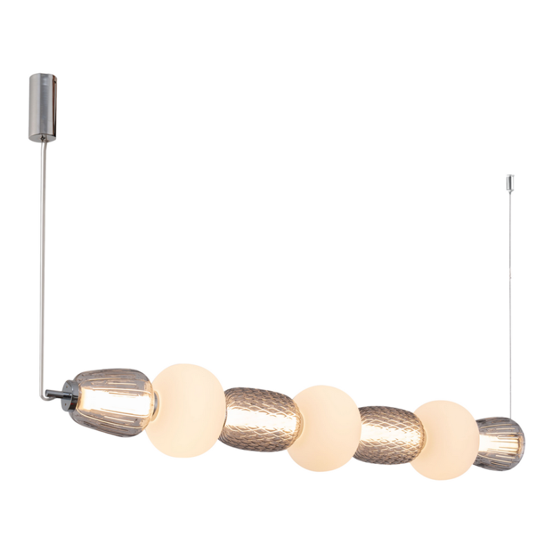 Milagro Hängeleuchte Pendelleuchte LED Caro Glas grau transparent opal 110 cm - 5902693803669