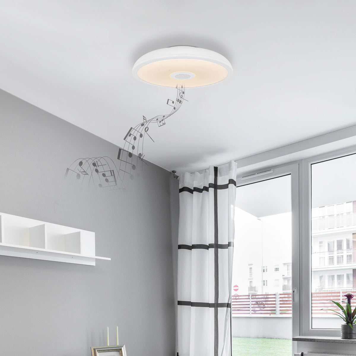 Globo Deckenleuchte Lampe LED Lautsprecher RGBW weiß Fernbedienung Kunststoff - 9007371421848