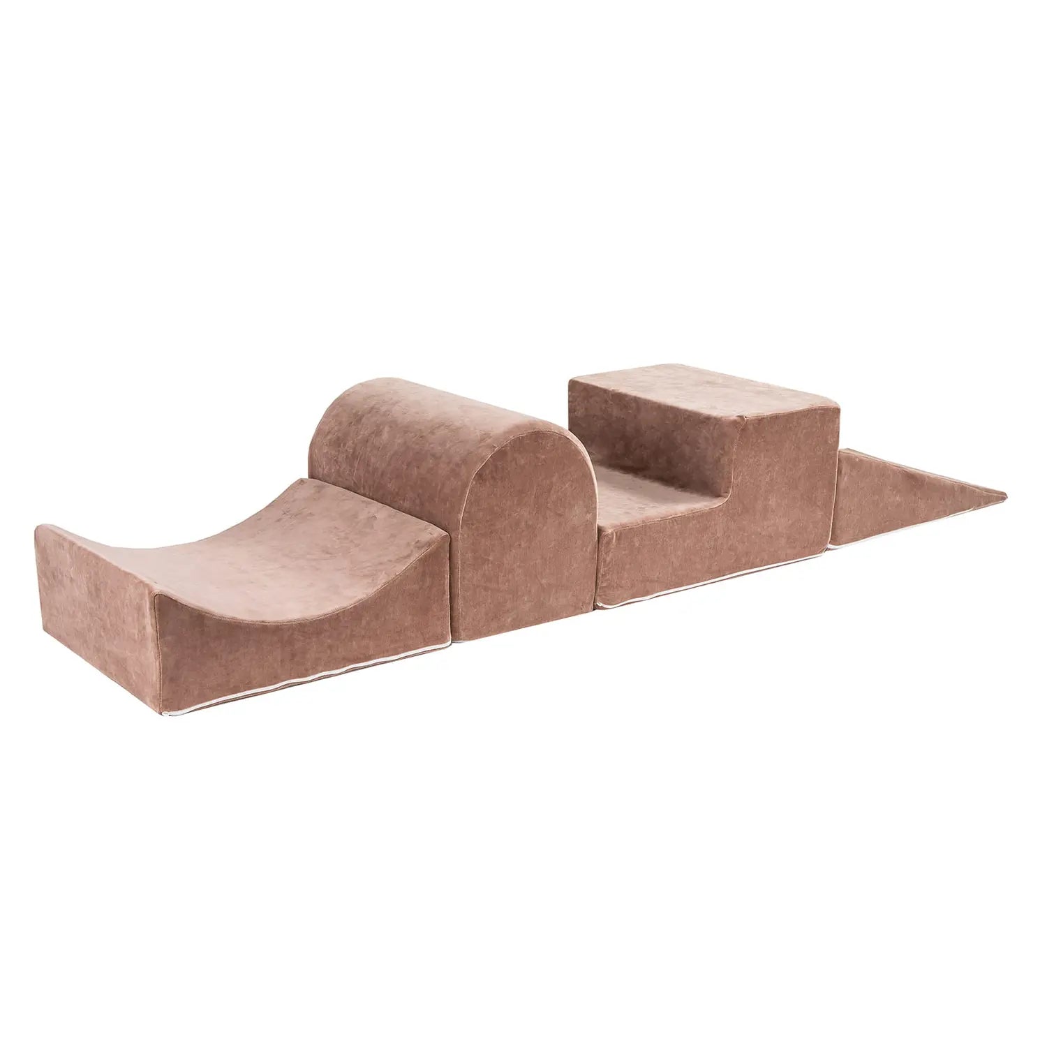 Meow Baby Schaumspielset Spiellandschaft Velvet Hellbraun 4tlg 145x45cm B-Ware