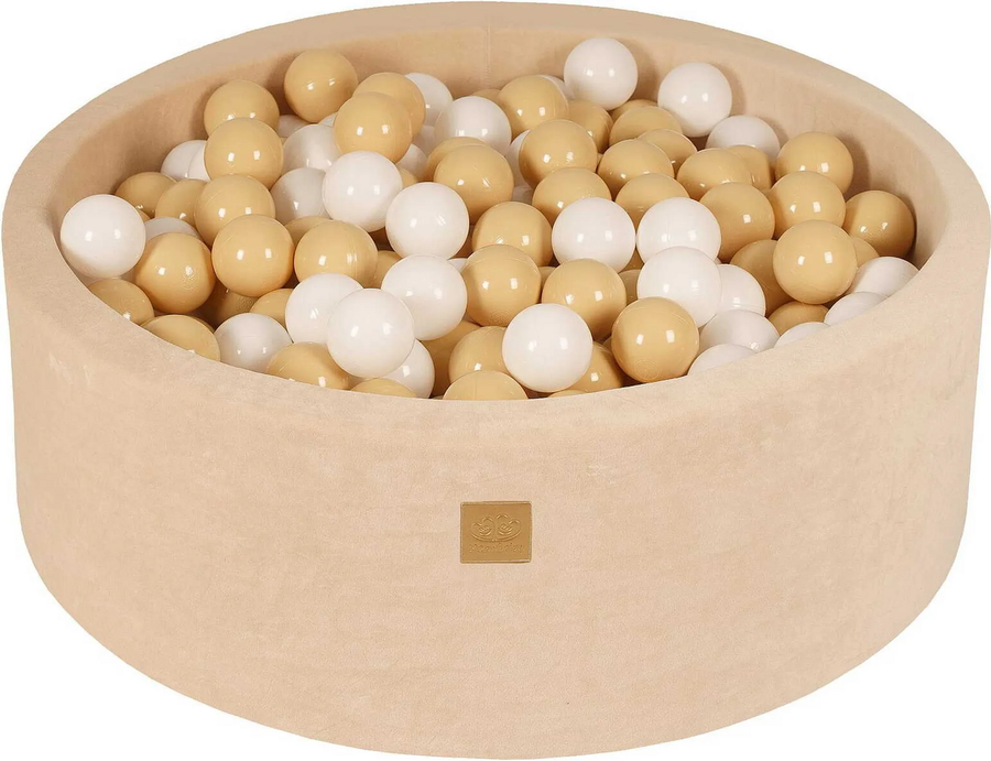 Meow Baby Bällebad Spielpool Bällebad Rund 90x30cm Bälle Weiß Beige  B-Ware - 5903849631365