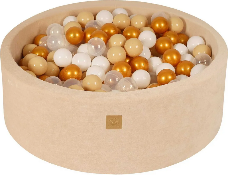 Meow Baby Bällebad Spielpool Bällebad Bälle Gold Beige Weiß Rund 90x30cm Ball B-Ware - 5903849635899