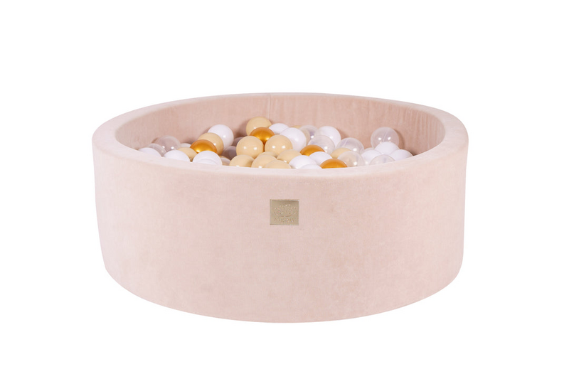 B-Ware Meow Baby Bällebad Spielpool Kugelbad Bällebad Aus Samt In Ecru Für Kinder