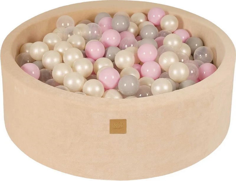 B-Ware Meow Baby Bällebad Spielpool Kugelbad Bällebad Aus Samt In Ecru Für Kinder