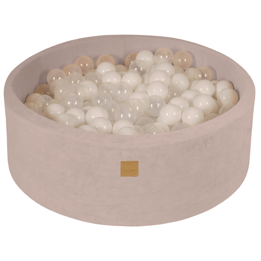 Meow Baby Bällebad Ball Pool Kugelbad Bälle 200 Ecru Rund Velvet 90x30cm  B-Ware - 5903849635929