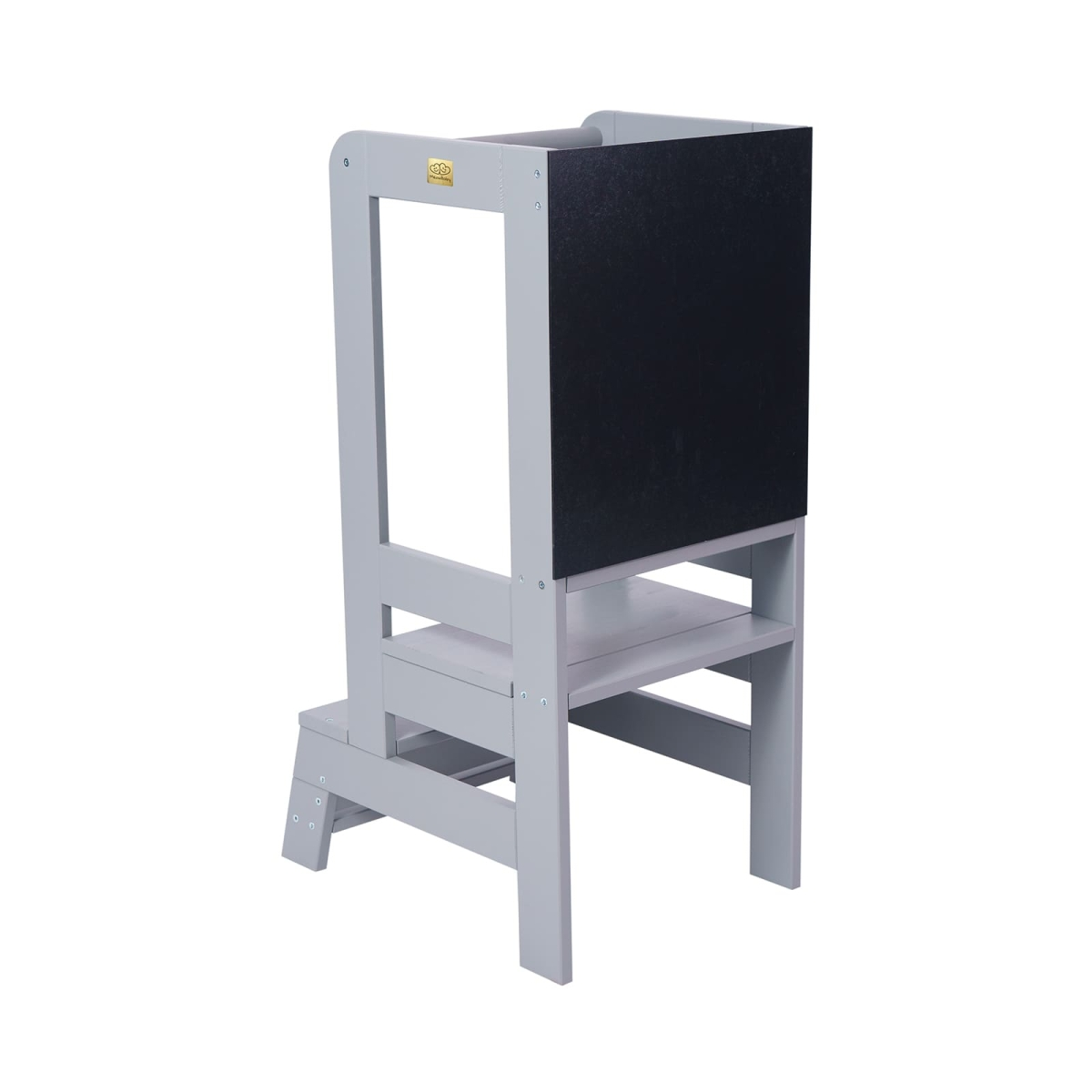 Meowbaby Lernturm Turm Kinderhocker Mit Schreibtafel Grau Montessori Stehhilfe B-Ware