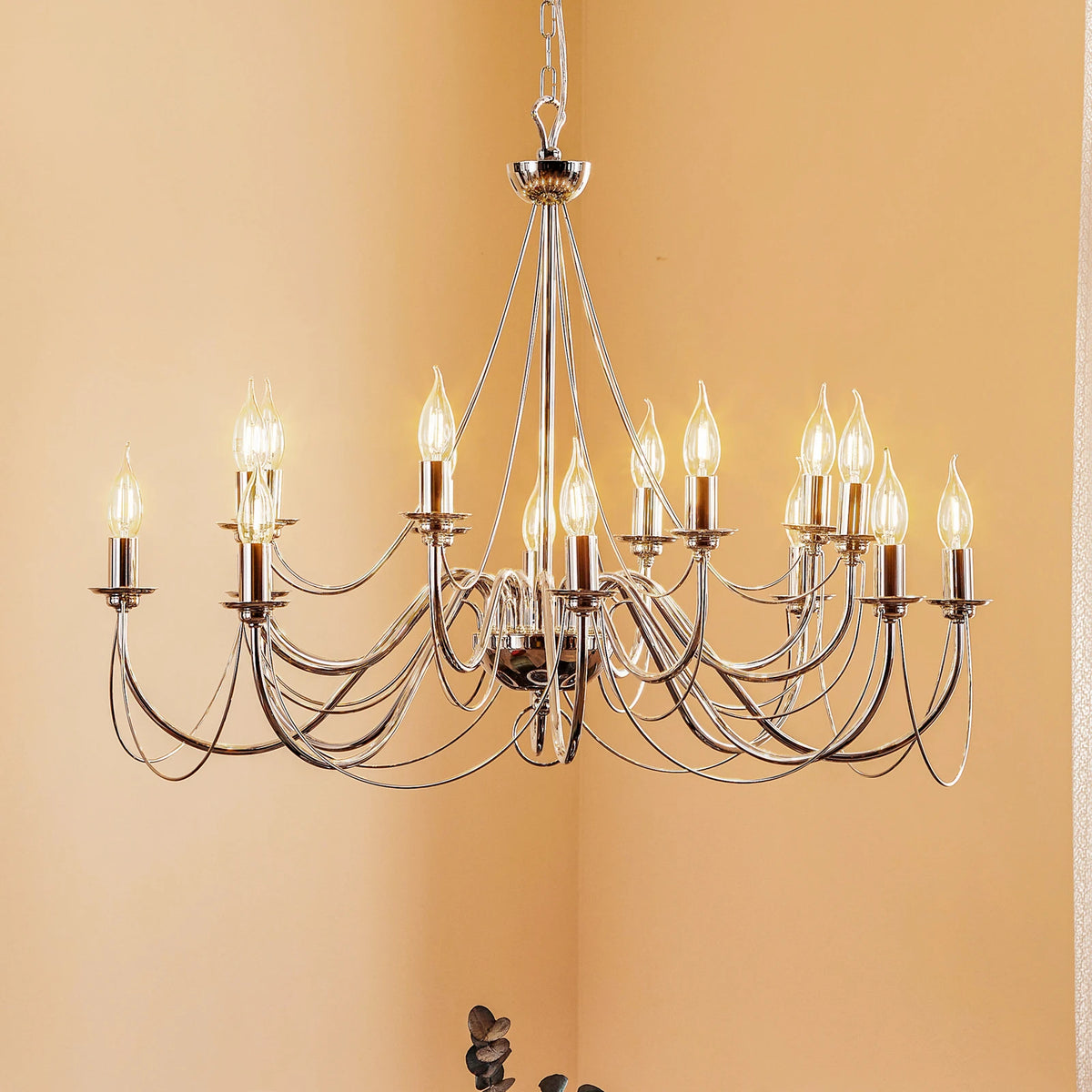 Domiluce Kronleuchter Deckenleuchte Retro chrom 16-flammig Wohnzimmer Esszimmer - 5905563001660