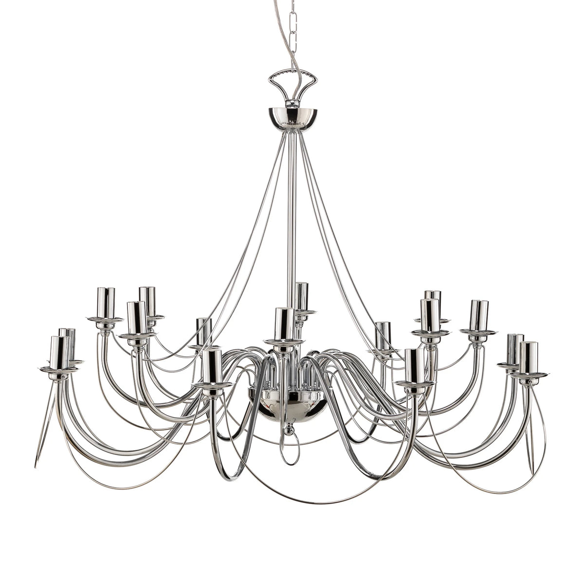 Domiluce Kronleuchter Deckenleuchte Retro chrom 16-flammig Wohnzimmer Esszimmer - 5905563001660