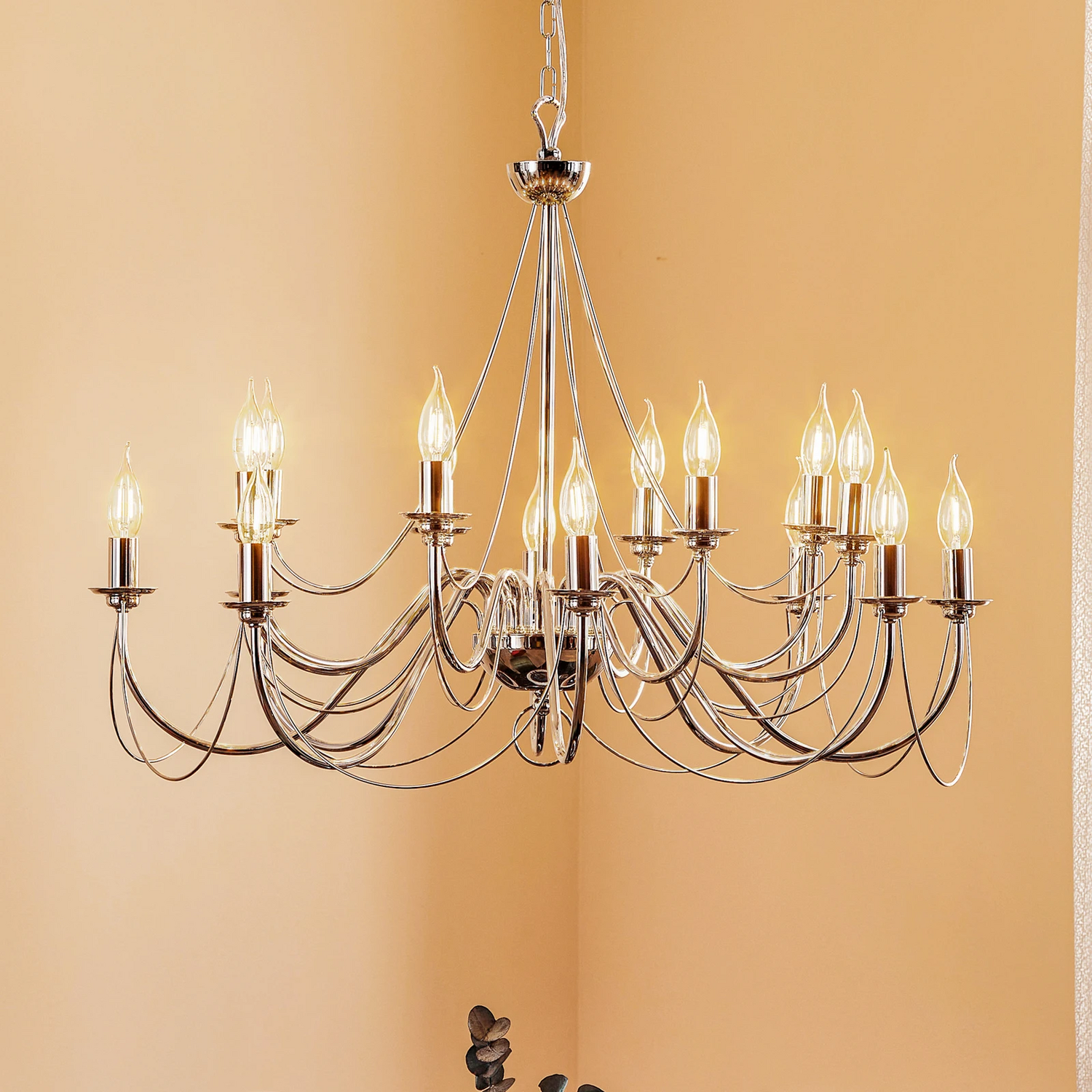 Domiluce Kronleuchter Deckenleuchte Retro Chrom 16 Flammig Wohnzimmer Esszimmer B-Ware - 5905563001660