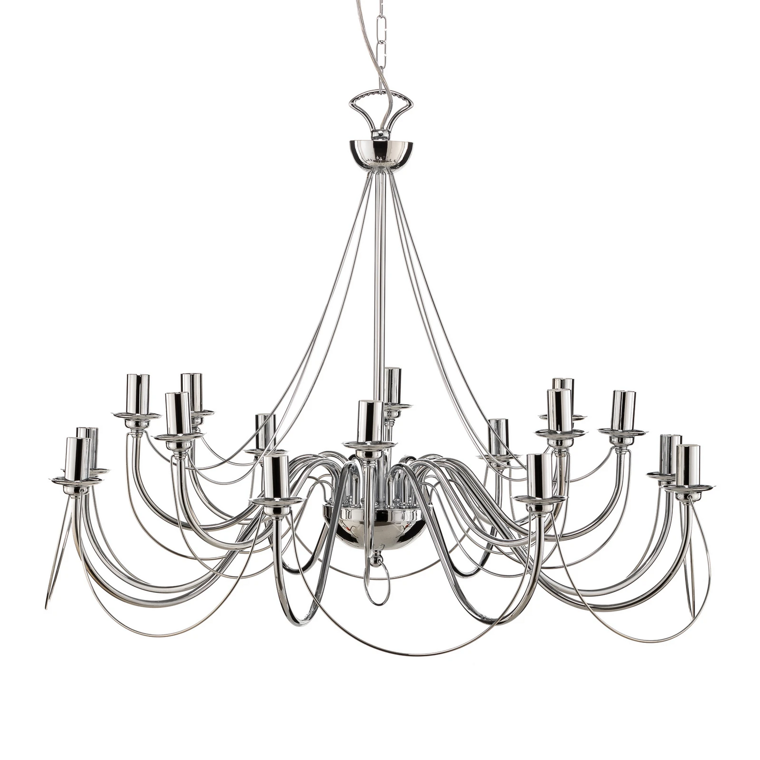 Domiluce Kronleuchter Deckenleuchte Retro Chrom 16 Flammig Wohnzimmer Esszimmer B-Ware - 5905563001660