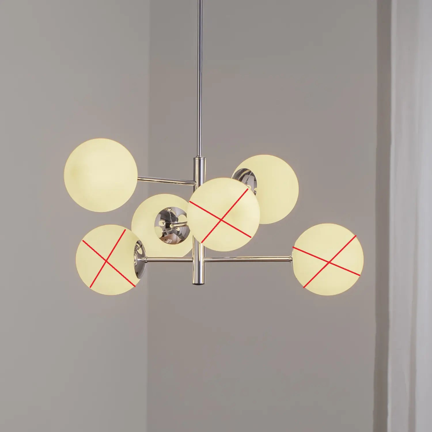 B-Ware Domiluce Hängeleuchte Pendelleuchte Aurora Deckenlampe E14 Chrom Glas Siehe Text - 5905563002889