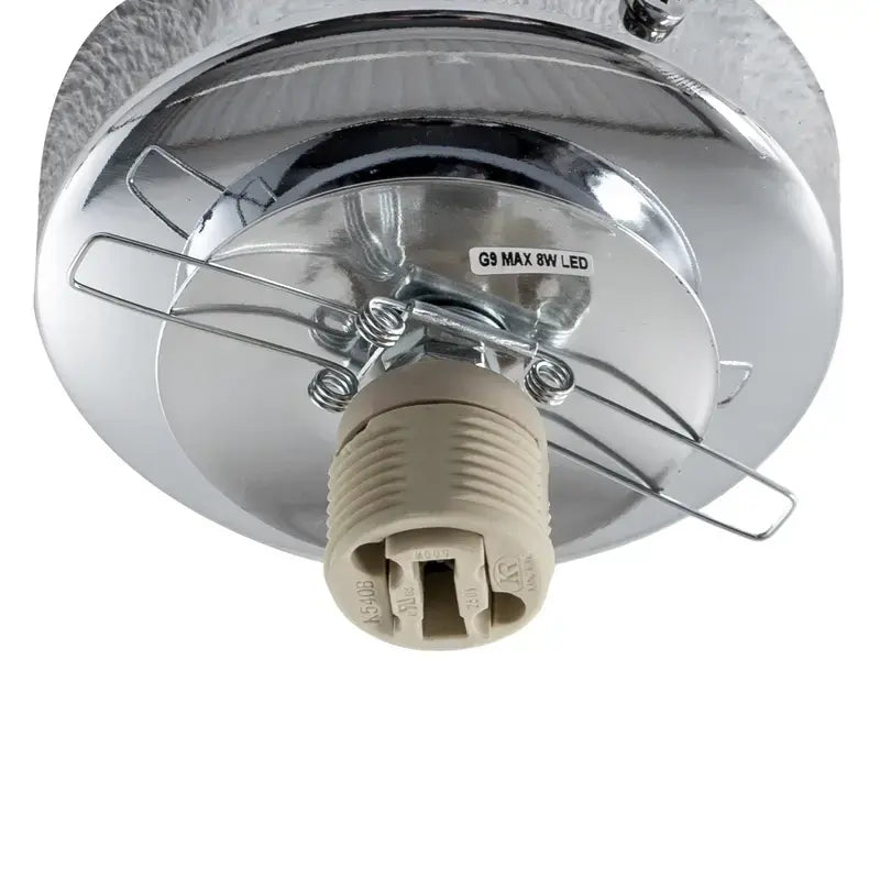 B-Ware Deckenlampe Pendelleuchte Ufo Glas Metall ø18cm G9 Wohnzimmer Lampe Weiß/Chrom - 5905563003497