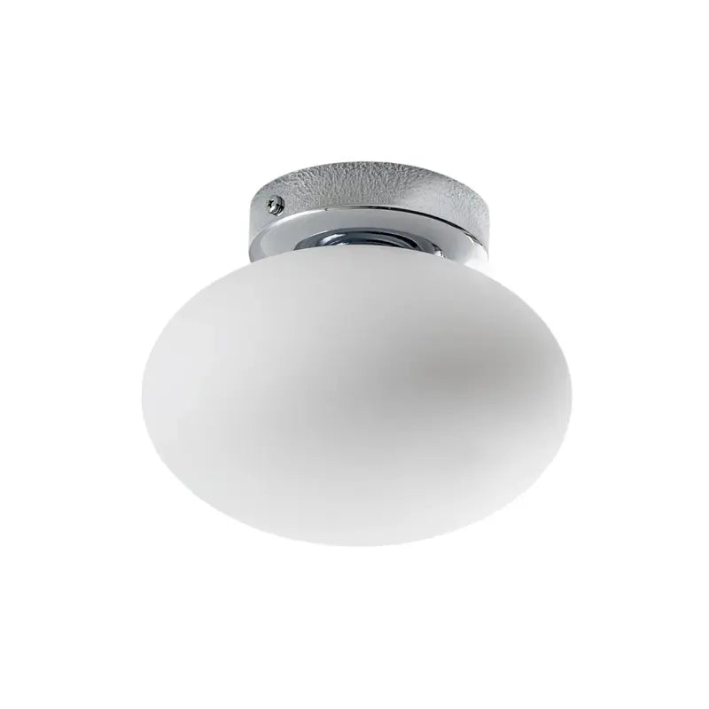 B-Ware Deckenlampe Pendelleuchte Ufo Glas Metall ø18cm G9 Wohnzimmer Lampe Weiß/Chrom - 5905563003497