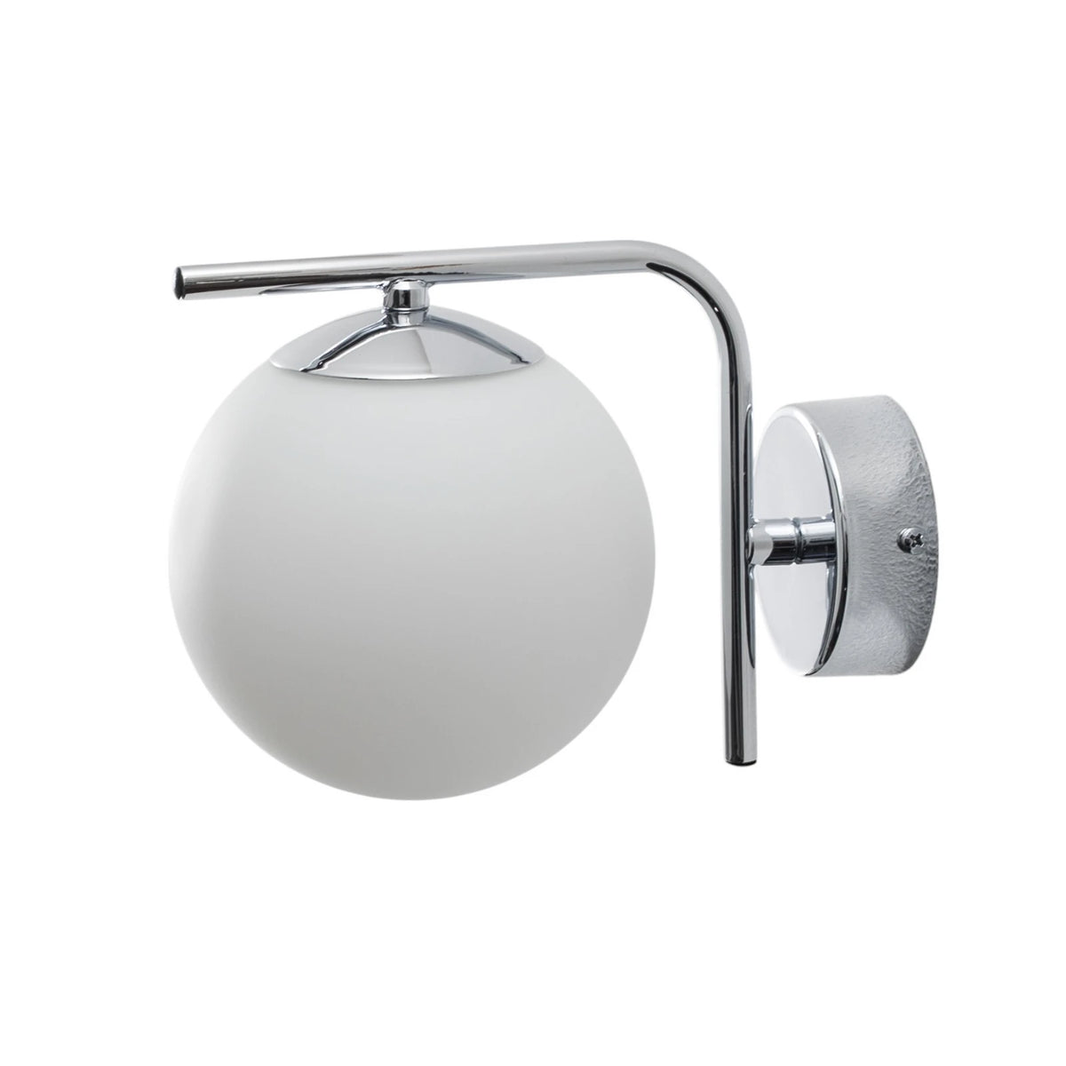Domiluce Wandleuchte Wandlampe Aurora Glas Metall Chrom Weiß Kugel 17 cm E14 LED - 5905563004302