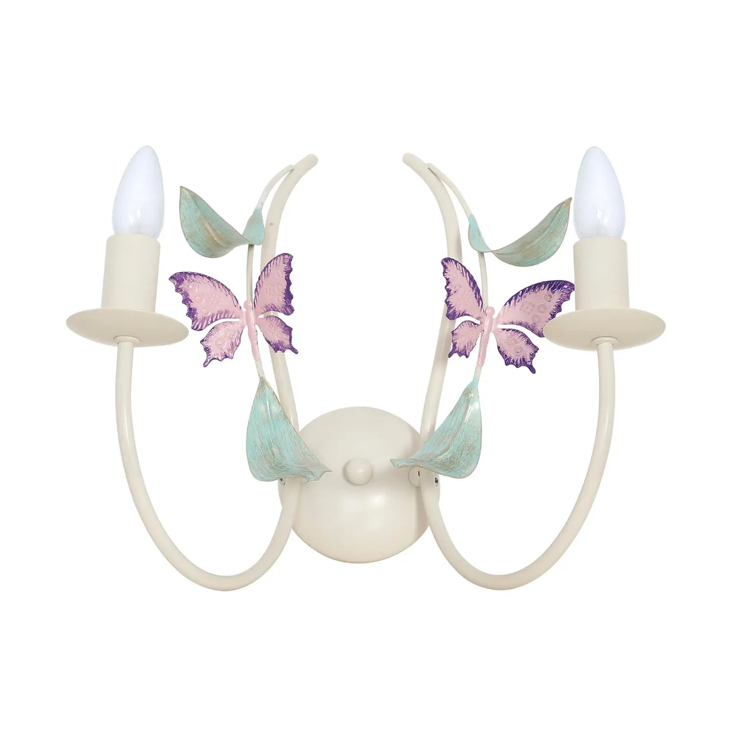 B-Ware Luminex Wandlampe Summer Wandleuchte B25 Cm Stahl Dekolampe 2 Flg Weiß/Grün/Rosa - 5907565962840