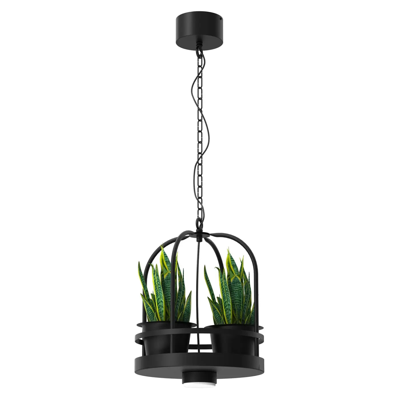 B-Ware Luminex Pendelleuchte Hängelampe Zona Rund Schwarz Ablage Pflanze Stahl Gx53 Led - 5907565971392