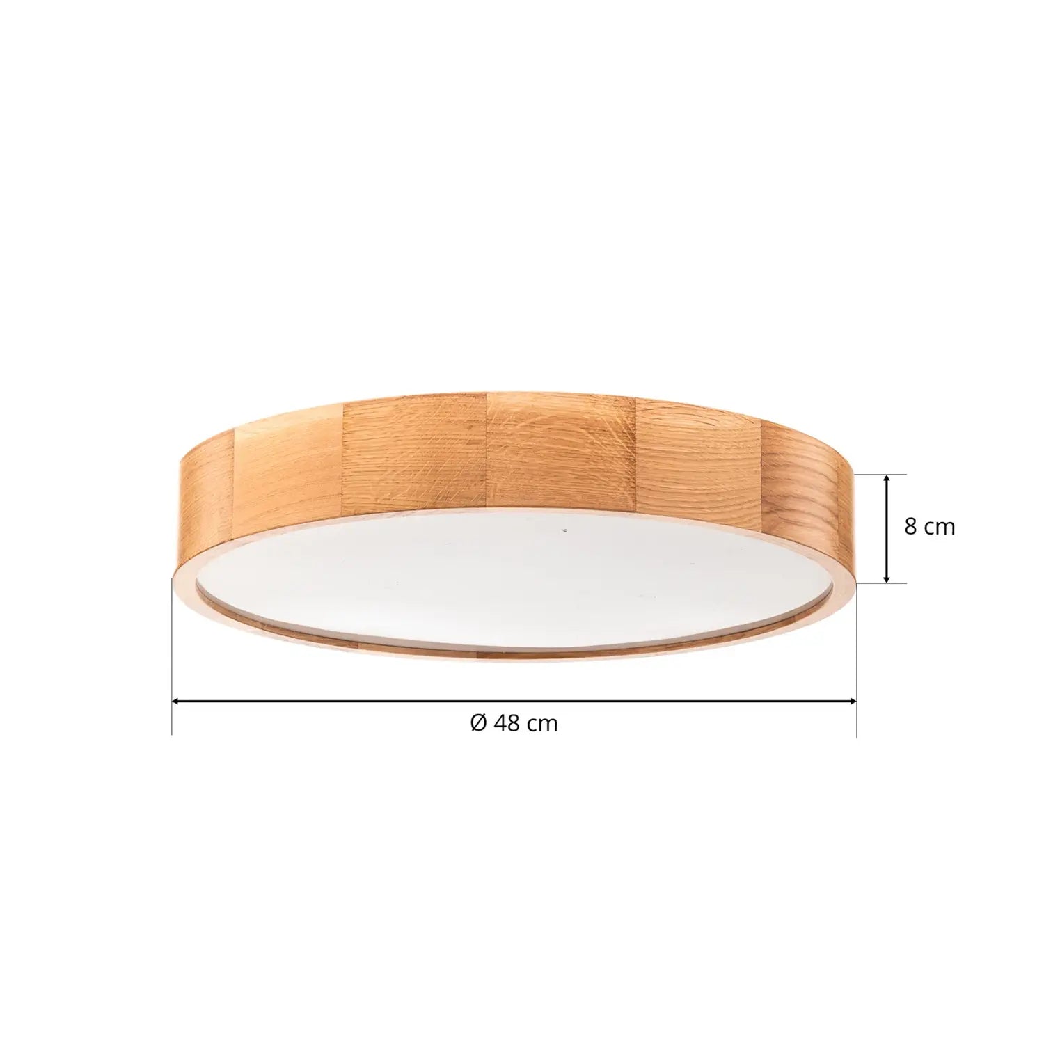 B-Ware Temar Lighting Deckenleuchte Lampe Cleo Sensor Eiche Holz Glas Rund Ip20 48cm - 5907627811987