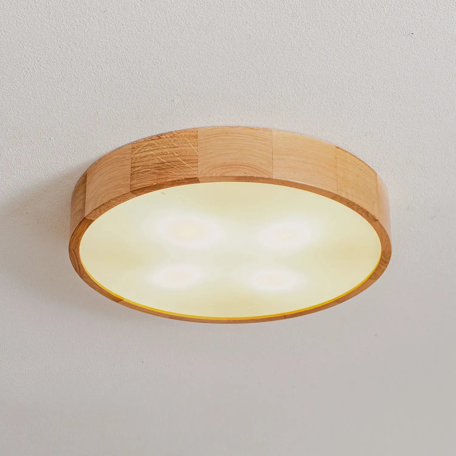 B-Ware Temar Lighting Deckenleuchte Lampe Cleo Sensor Eiche Holz Glas Rund Ip20 48cm - 5907627811987