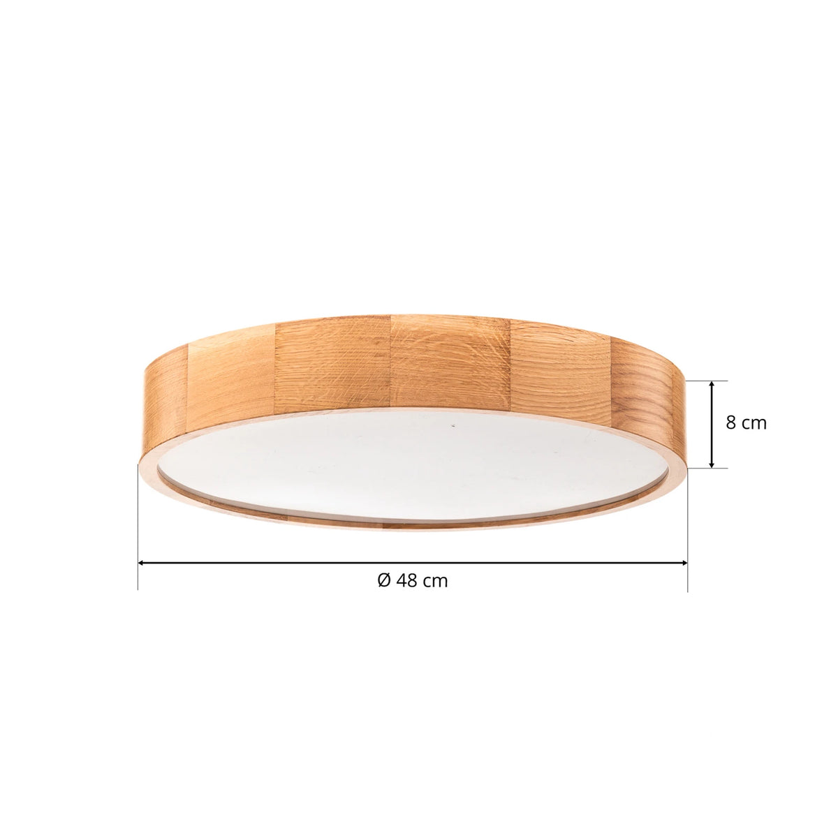 Temar Lighting Deckenleuchte Lampe Cleo Sensor Eiche Holz Glas rund IP20 48cm - 5907627811987
