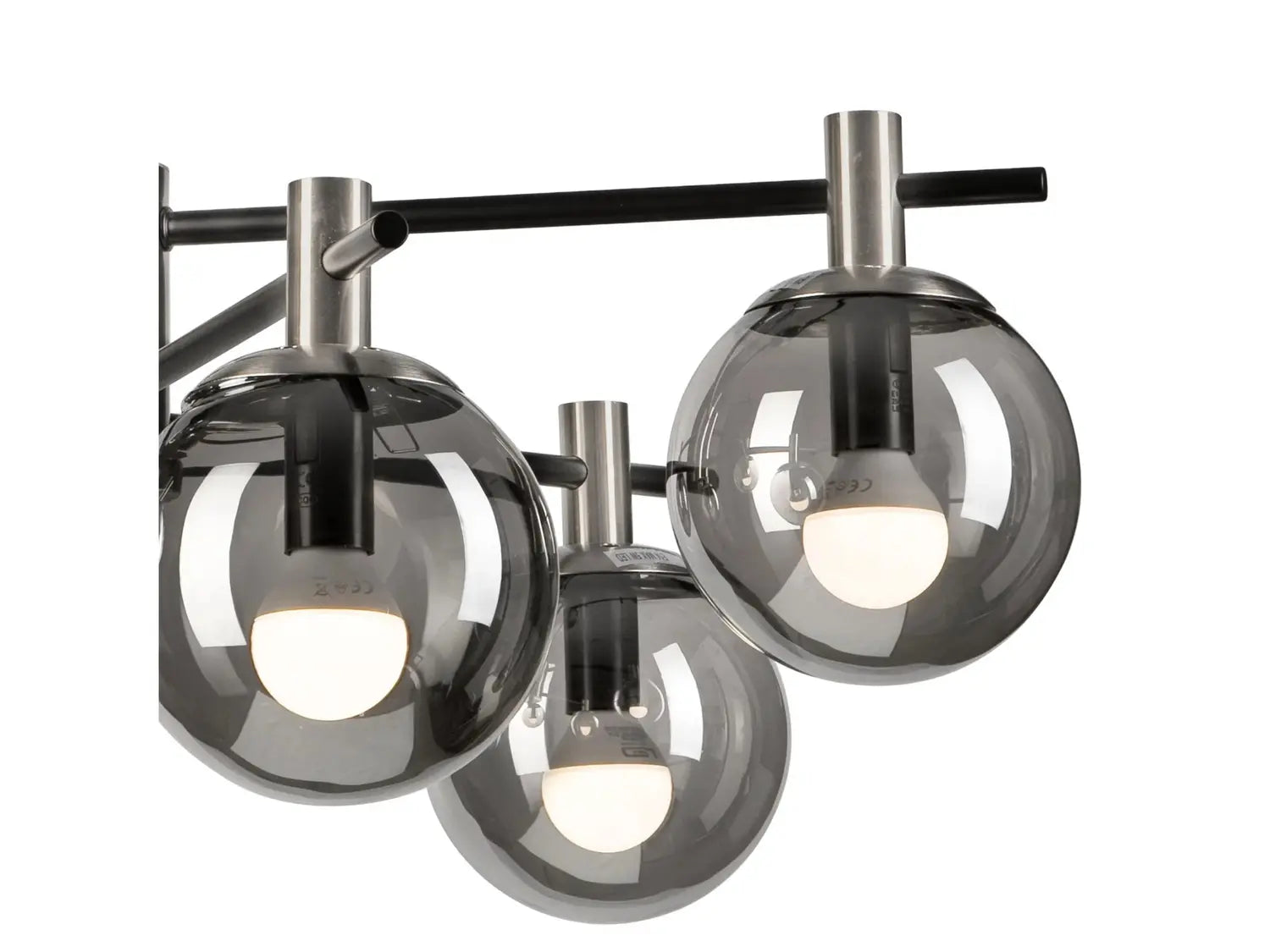 B-Ware Lamkur Deckenleuchte Kronleuchter Lilou E14 Led Glas Chrom Rauchgrau 6 Flammig - 5907687453950