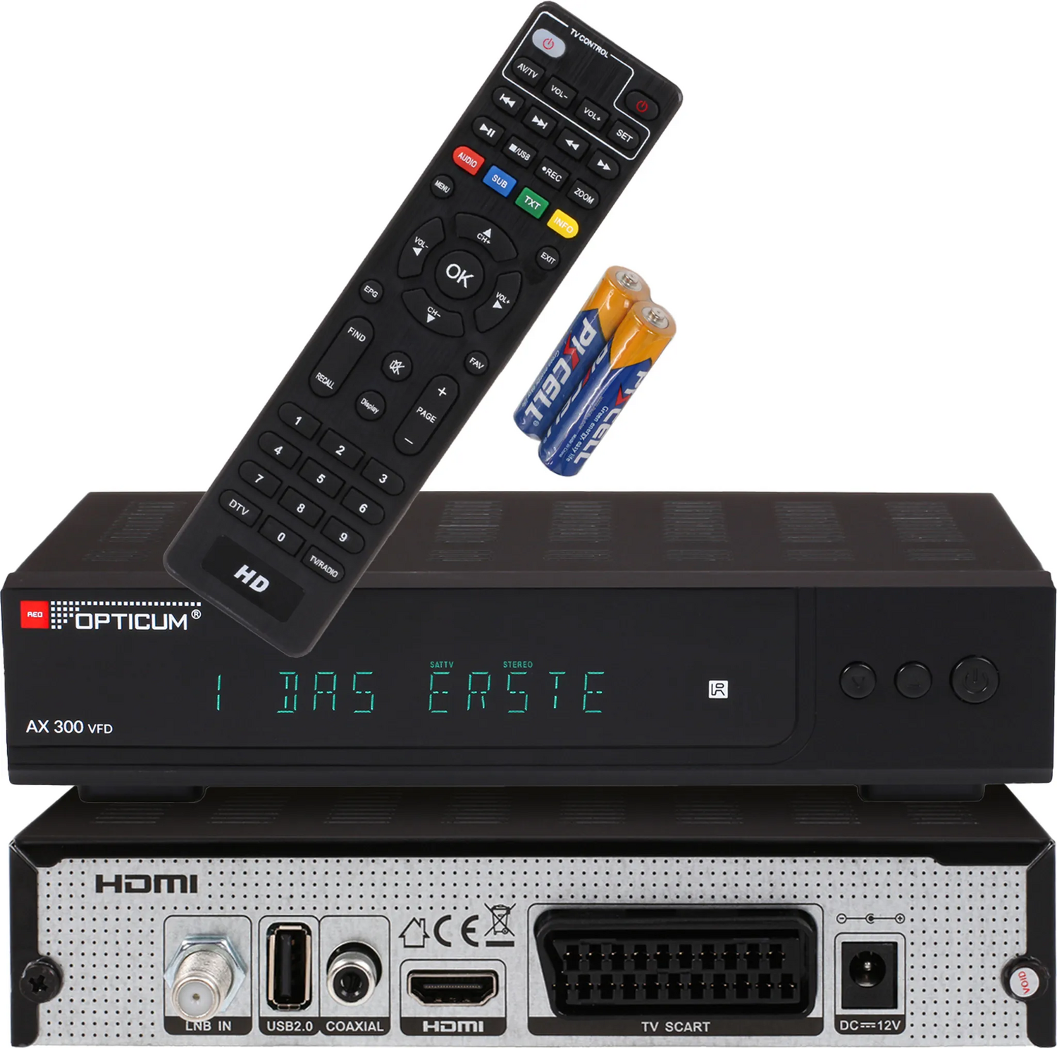 Opticum Red Ax 300 Vfd Sat Receiver Empfänger Full Hd Hdtv Dvb S Dvb S2 Schwarz B-Ware - 5908266360416