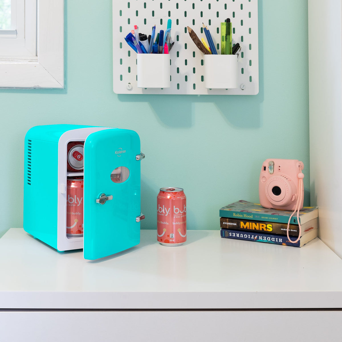 Koolatron Retro Kühlschrank Minikühlschrank 4 L Kühlschrank Schlafzimmer Türkis B-Ware - 59586509827