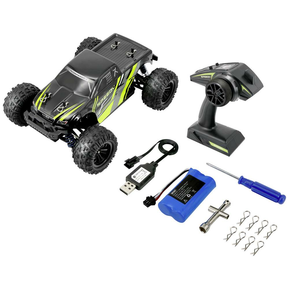 Reely Speedy Brushed 1:18 RC Modellauto Elektro Monstertruck Allrad Schwarz G378