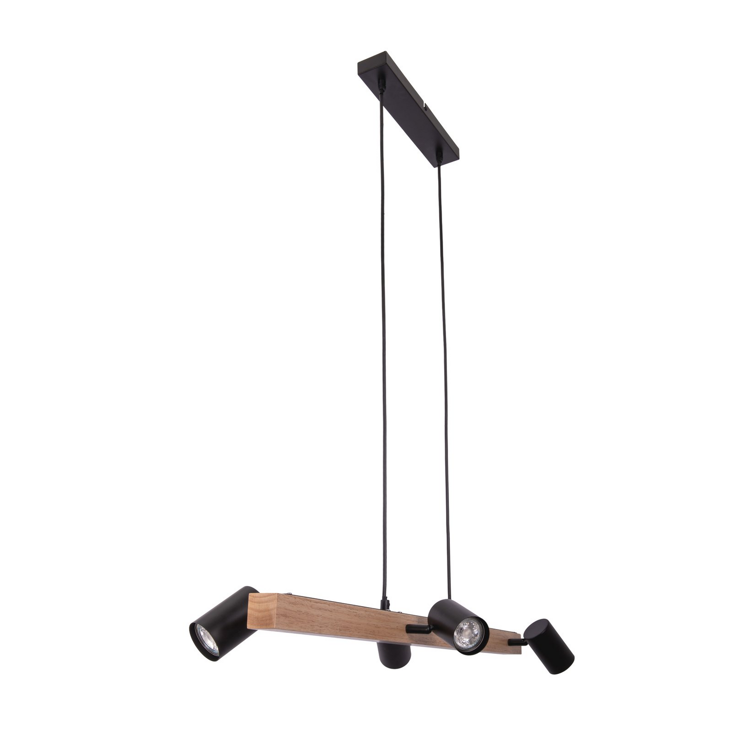 Näve Hängelampe Frida Mit Vier Spots Schwarz Holz Hell Deckenlampe Lampe Leuchte B-Ware - 4003222887646