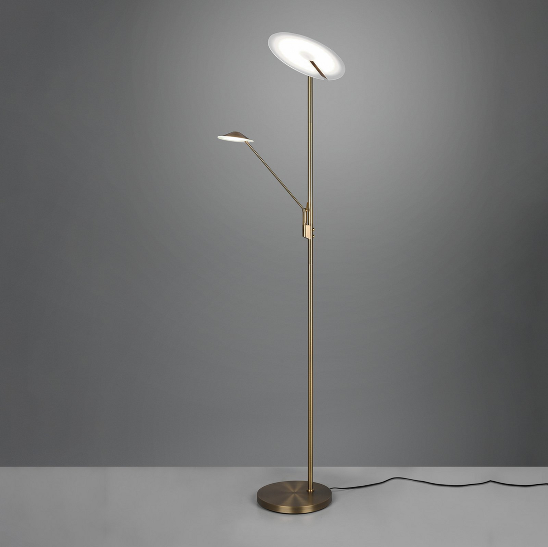 Trio Lighting Led Stehleuchte Brantford Leseleuchte Altmessing Stehlampe Lampe B-Ware