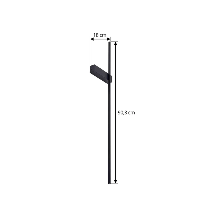 Lindby LED-Wandleuchte Natsumi Wandleuchte Wandlampe LED schwarz Aluminium 90 cm