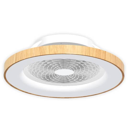 B-Ware Mantra Iluminación Deckenventilator Deckenlampe Tibet Led App Remote Holz/W632